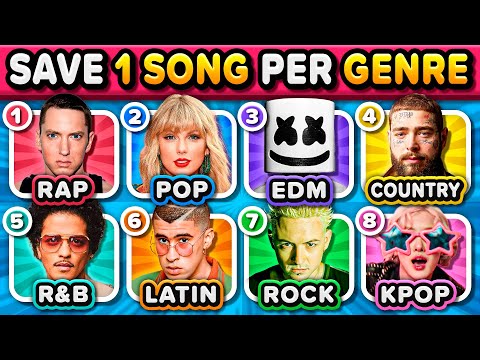 Save One Song: RANDOM Genre, 9 Genres, 6 Songs Challenge! | Music Quiz