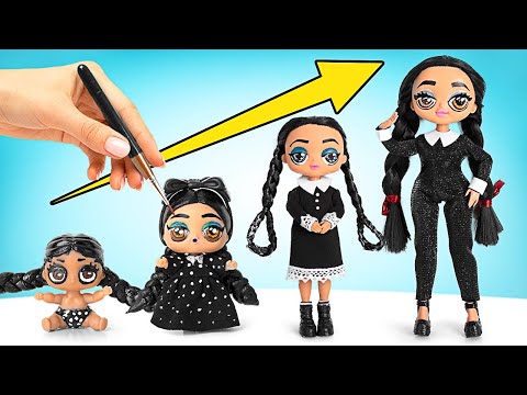 Total Transformation Of Dolls Into Wednesday || Wednesday Is Growing Up!