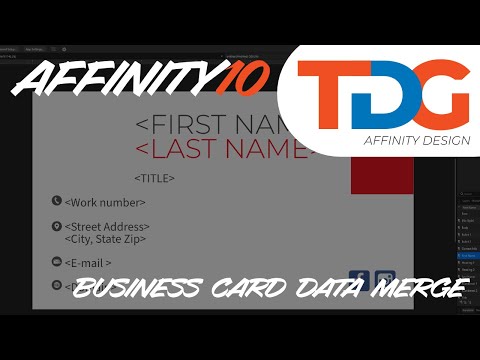 Affinity10 Business Card Design and Data Merge