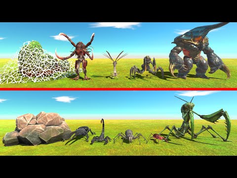 Alien Exotica VS Giant invertebrates - Animal Revolt Battle Simulator