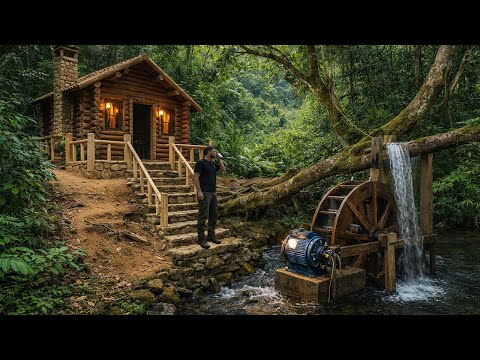 I spent 100 days building a wooden house by myself to survive in the forest