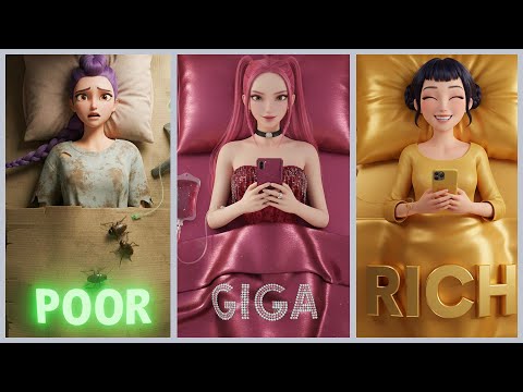Huntrix Girl: Poor girl vs Rich girl vs Giga Rich in The Hospital | KPop Demon Hunters Animation