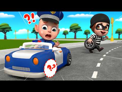 Police Rob Looks for the Stolen Wheel | Police Baby Song | Rosoo - Nursery Rhymes & Kids Songs