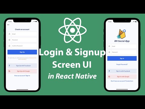 Social App Login & Signup Screen UI Tutorial in React Native
