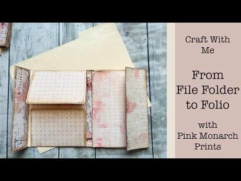 From File Folder to Folio: Make a Simple Junk Journal Folio w Pink Monarch Prints. PART 1: Pink Bees