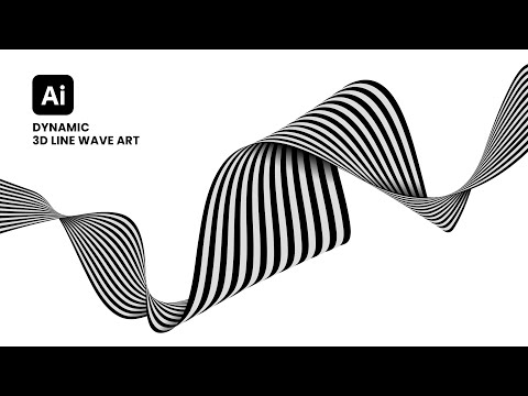 Create Dynamic 3D line wave art in Illustrator | Line Art with Optical Illusion | Adobe Illustrator