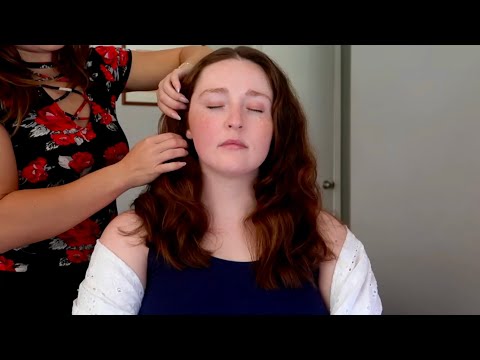 ASMR | Gentle Hair Placing, Face Tracing & Scalp Massage on Jessica