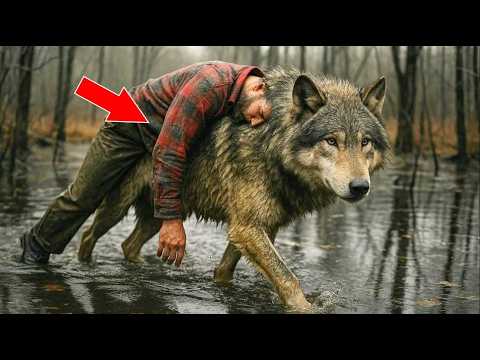 Волк тащил охотника на спине через болото. То, почему он это сделал, шокировало лесников!