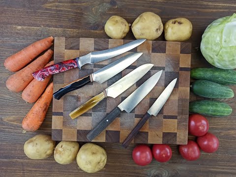 Тест кухонных ножей. Исправление ножа. Линзовидная заточка.