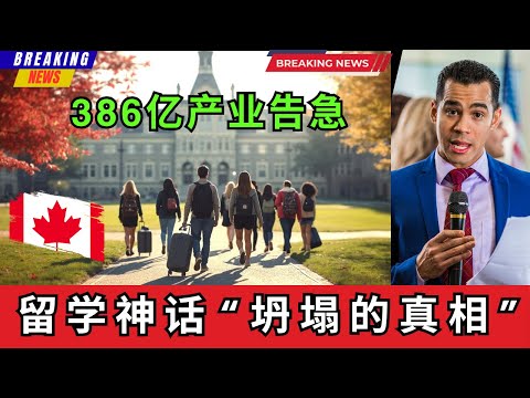 $386亿教育产业危机全面爆发，揭秘加拿大留学神话坍塌的真相！这个曾经闪耀全球的留学目的地，正面临前所未有的危机和挑战。如何自救，才能重建它的国际教育品牌和竞争力？#加拿大 #留学 #教育 #移民
