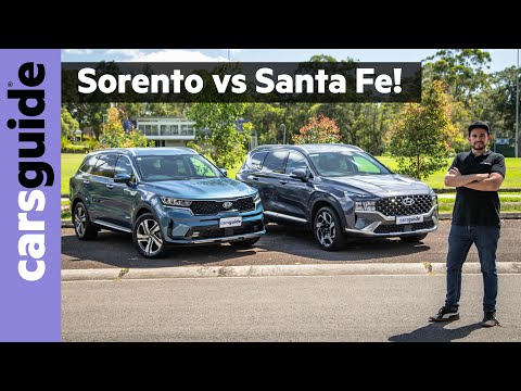 Hyundai Santa Fe vs Kia Sorento 2021 comparison review: 7-seater diesel AWD SUVs face off!