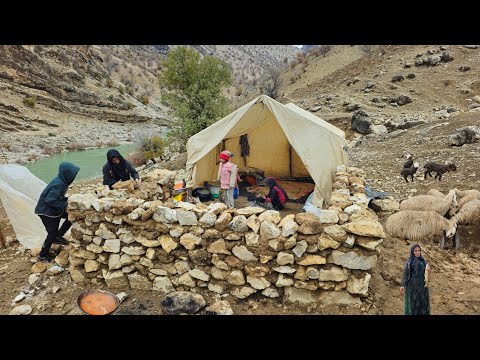 Nomadic Life | A Single Mother with Three Children; Building a Stone House and Surviving in Nature