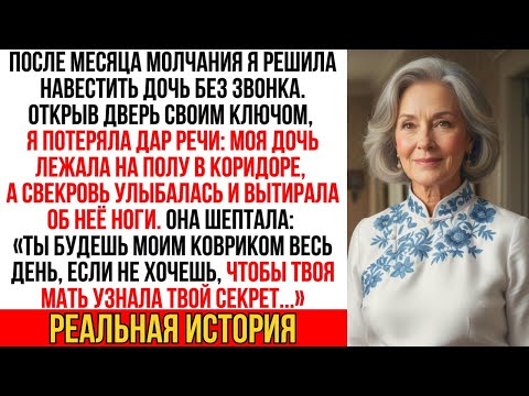 Я пришла к дочери без звонка и онемела — она на полу, а свекровь вытирает об неё ноги за «молчание»…
