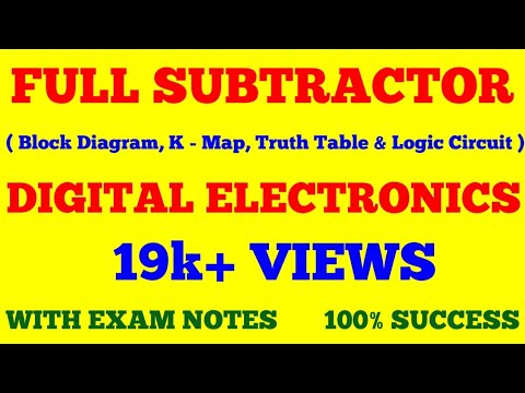 FULL SUBTRACTOR || BLOCK DIAGRAM, K - MAP, LOGIC DIAGRAM FOR HALF SUBTRACTOR || WITH EXAM NOTES ||