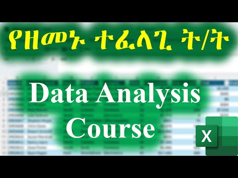 ዳታ አናሊሲስ በአማርኛ / Excel Data Analysis: Beginner to Pro in 1 Video (Free Course)