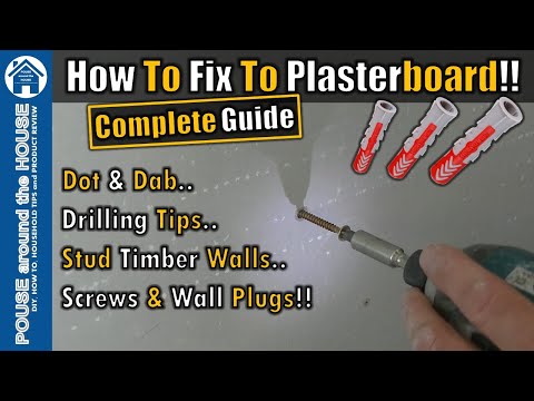 How to use wall plugs in plasterboard. Fix items to drywall dot & dab. Fischer Duopower wall plug!