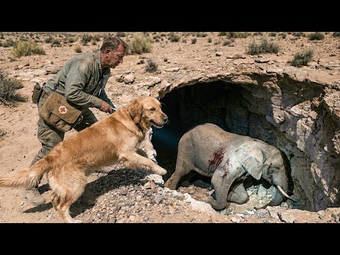 Golden Retriever Leaps Into Pit To Save Elephant... The Ending Is A MIRACLE | Animal Rescue Story