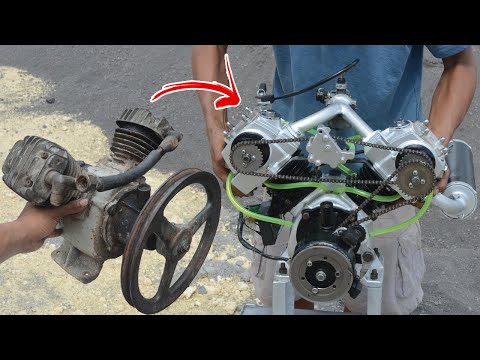I turn V-twin Compressor into V-twin engine