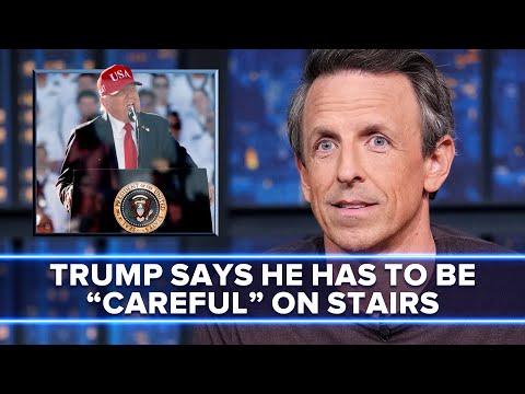 Trump Says He Will "Probably" Fall Down Stairs One Day During Navy Anniversary Speech