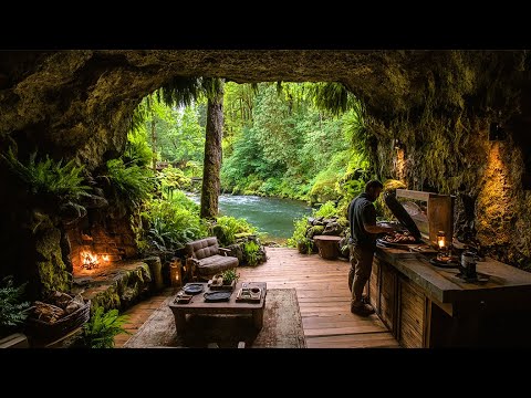 How To Transform An Underground Stone Cave Into A Warm Shelter With A Stone Fireplace