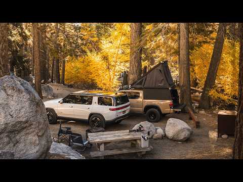 Fall camping in the mountains with my new Rivian R1S