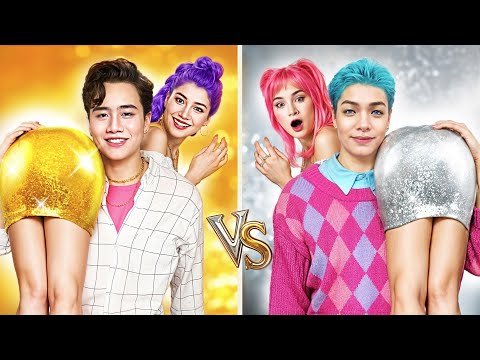 Gold vs Silber Couple Makeover! Huntrix vs Saja Boys | KPop Demon Hunters