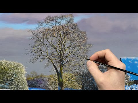 Painting a Delicate Winter Tree in Oil | Step-by-Step Tutorial
