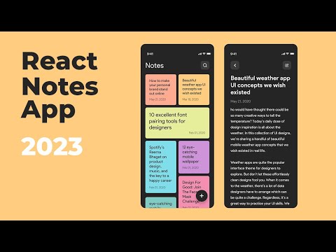 React Notes App Tutorial for Beginners 2023 | React JS Beginner Project Tutorials