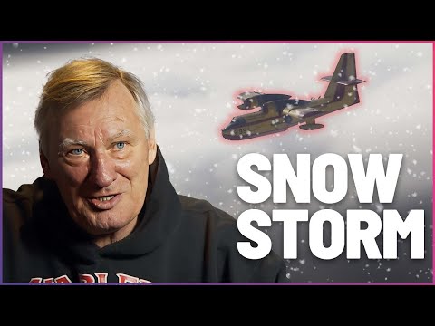Racing Atlantic Snowstorm In Two Makeshift Water Bombers | Ice Pilots NWT