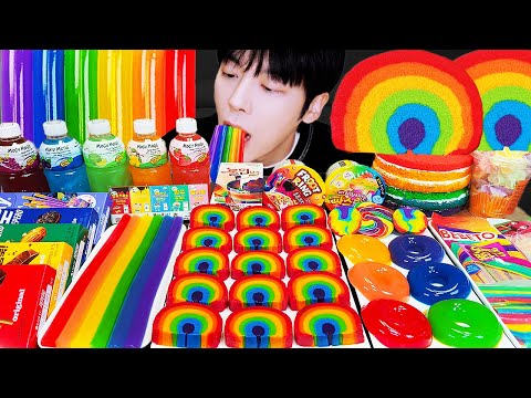 ASMR MUKBANG | GALAXY HONEY JELLY CANDY RECIPE Desserts (Rainbow Food, Noodles Jelly, Ice cream)