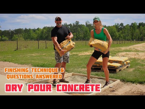 DRY POUR CONCRETE WALKWAY: 4 Inches Thick WITH Reinforcement. Anyone Can Do It!