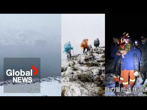 Over 200 climbers still stuck on Mount Everest in Tibet by punishing blizzard, heavy rain