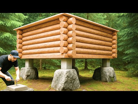 Man Builds Dream Log Cabin on the Mountain Rocks | Start to Finish by @Карельский дилетант
