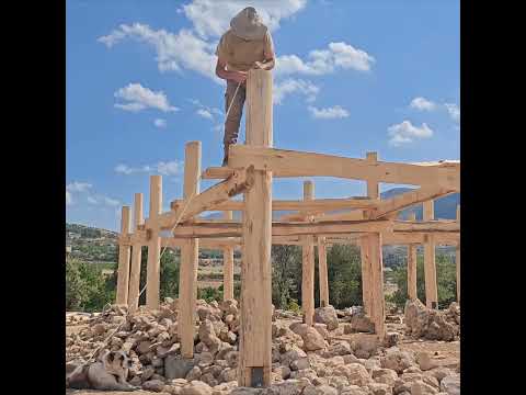 Building a MAGNIFICENT LOG HOUSE on LOG PILLARS #logcabin #diy  #nature