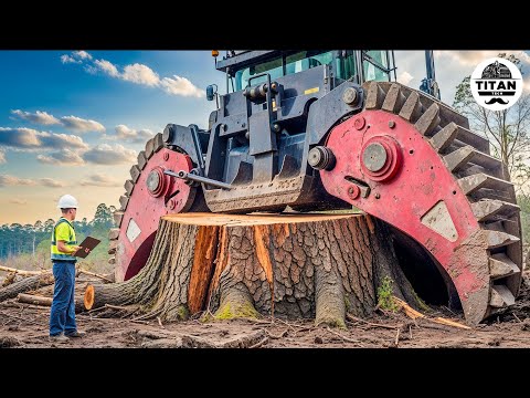 Extreme Dangerous Monster Stump Removal Excavator | Amazing Fastest Wood Chipper Machines #26