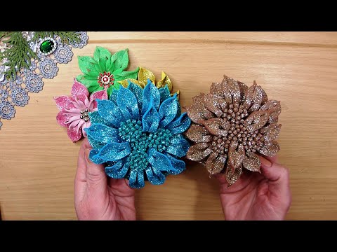 🌼 Цветы  своими руками из глиттерного фоамирана 🌼 diy crafts eva foam flowers