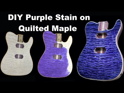 Awesome DIY Purple Stain on Quilted Maple - Staining a Guitar