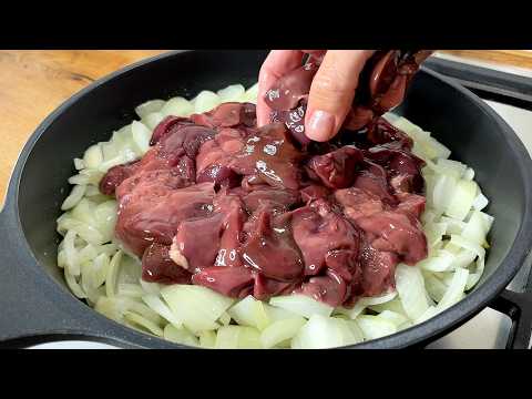 ❗️The most delicious liver with onions! The secret to making tender chicken liver in 5 minutes
