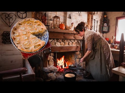 Making a Pumpkin Pie in 1796 IS HARD |No Talking Real Historic Recipes| Pumpkin Custard Pie