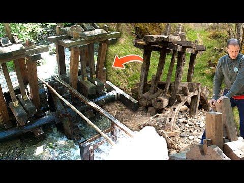 RECONSTRUCCIÓN de un BATÁN o PISA tradicional. Así fue su restauración paso a paso en la actualidad