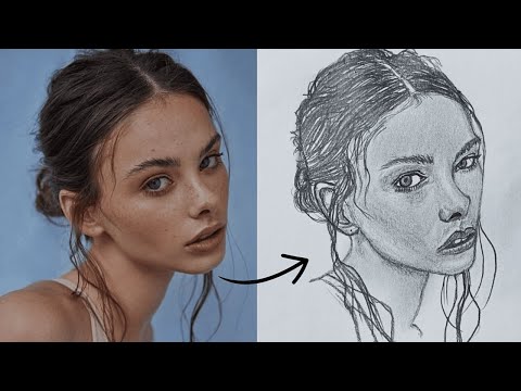 Realistic Portrait Drawing from Photo Reference (Step-by-Step Tutorial)