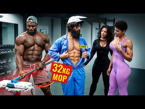 Bodybuilders Got Angry over a 32KG MOP | Pretended to be a CLEANER in a GYM #48