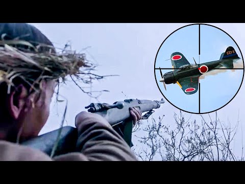 日軍飛行員高調的開著戰鬥機來共軍地盤炫耀，卻被狙擊手用沒有瞄準鏡的三八大蓋一槍擊落！【sniper】