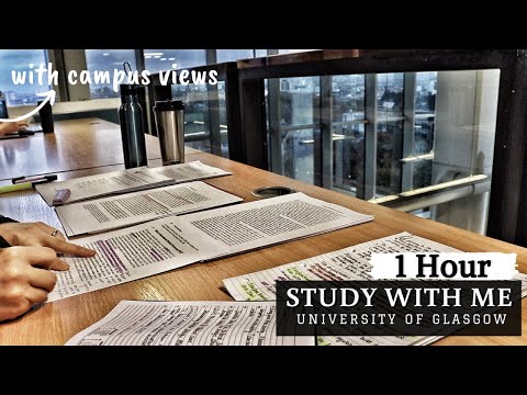 1 HOUR STUDY WITH ME at the LIBRARY | University of Glasgow | Background noise, no breaks, real-time