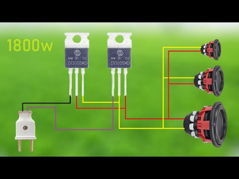DIY Powerful Ultra Bass Amplifier 13005 Transistor from Broken Lamp , Simple Circuit , No IC