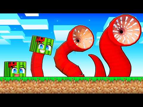 Minecraft BUT Melon Turned Into a WORM!