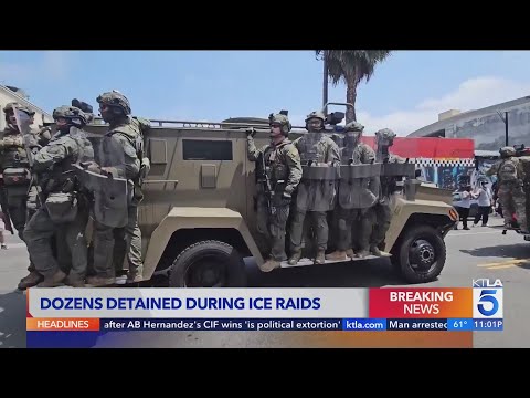 Dozens detained during ICE raids in L.A., protestors take over streets