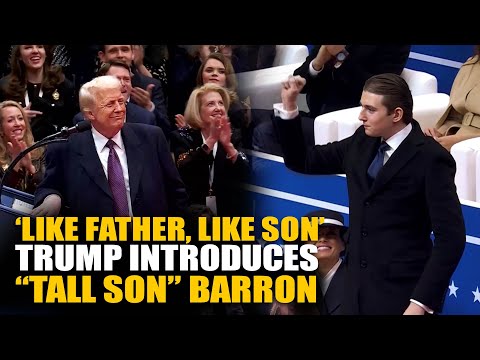 Barron Trump gets huge applause as President Trump introduces him to crowd at Capital One Arena