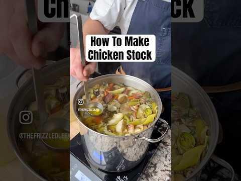 How to make chicken stock!🐔 #cookingbasics #chickenstock #cooking
