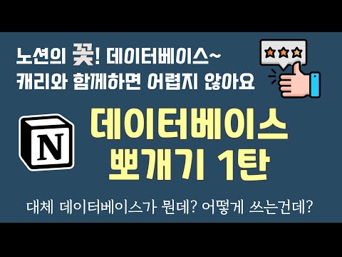 노션(Notion) 데이터베이스 뽀개기 1탄 - 노션 포기하신 분들 다 모이세요! 노션 공력 업그레이드를 위한 필수 영상 - 캐리의 노션으로 날개달기